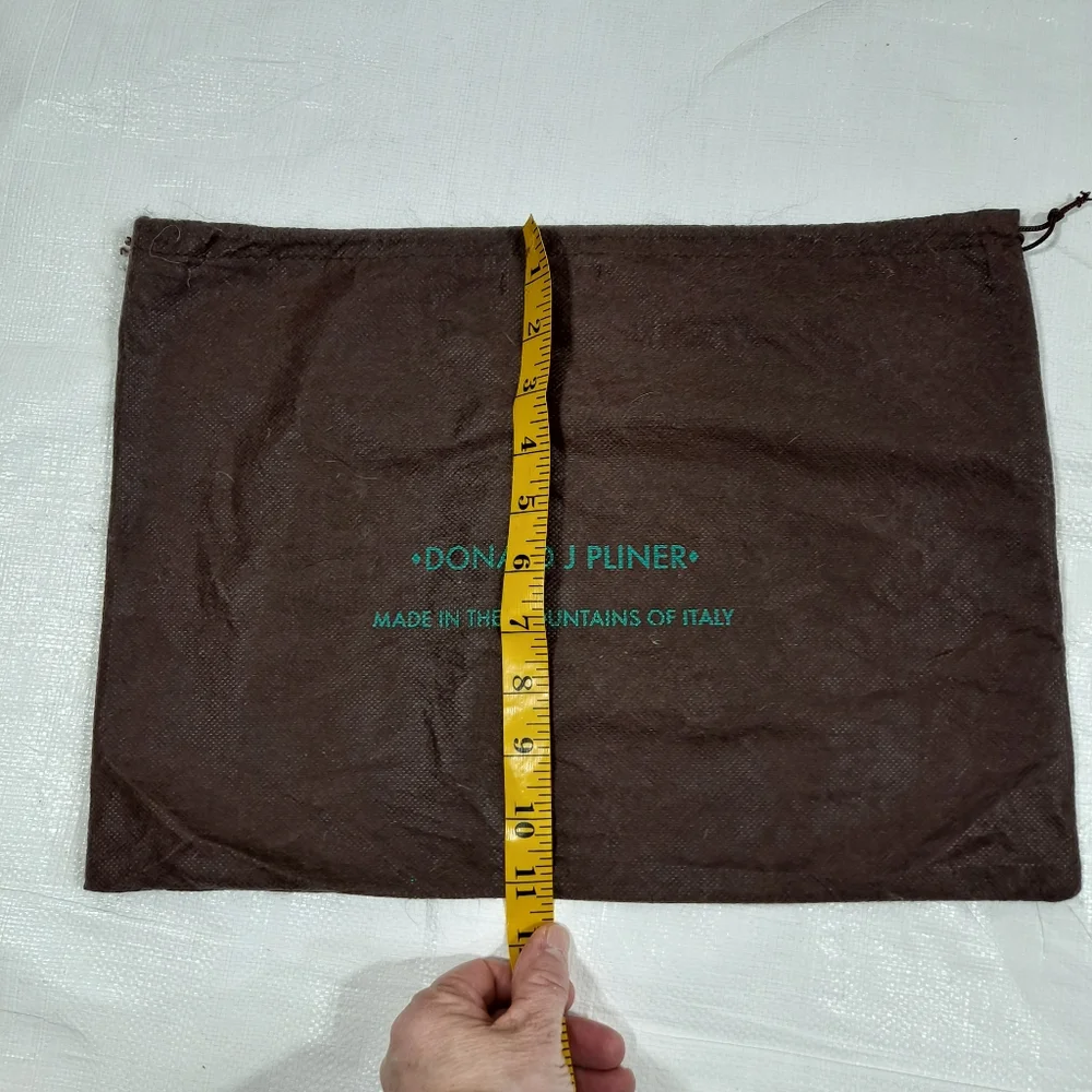 Donald J Pliner Brown Teal Logo Dust Cover Drawstring Pouch Bag